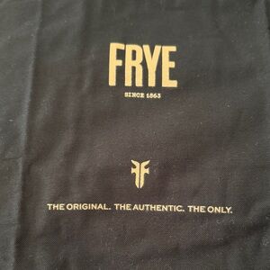 Frye Black Dust Bag with Gold Accents NEW